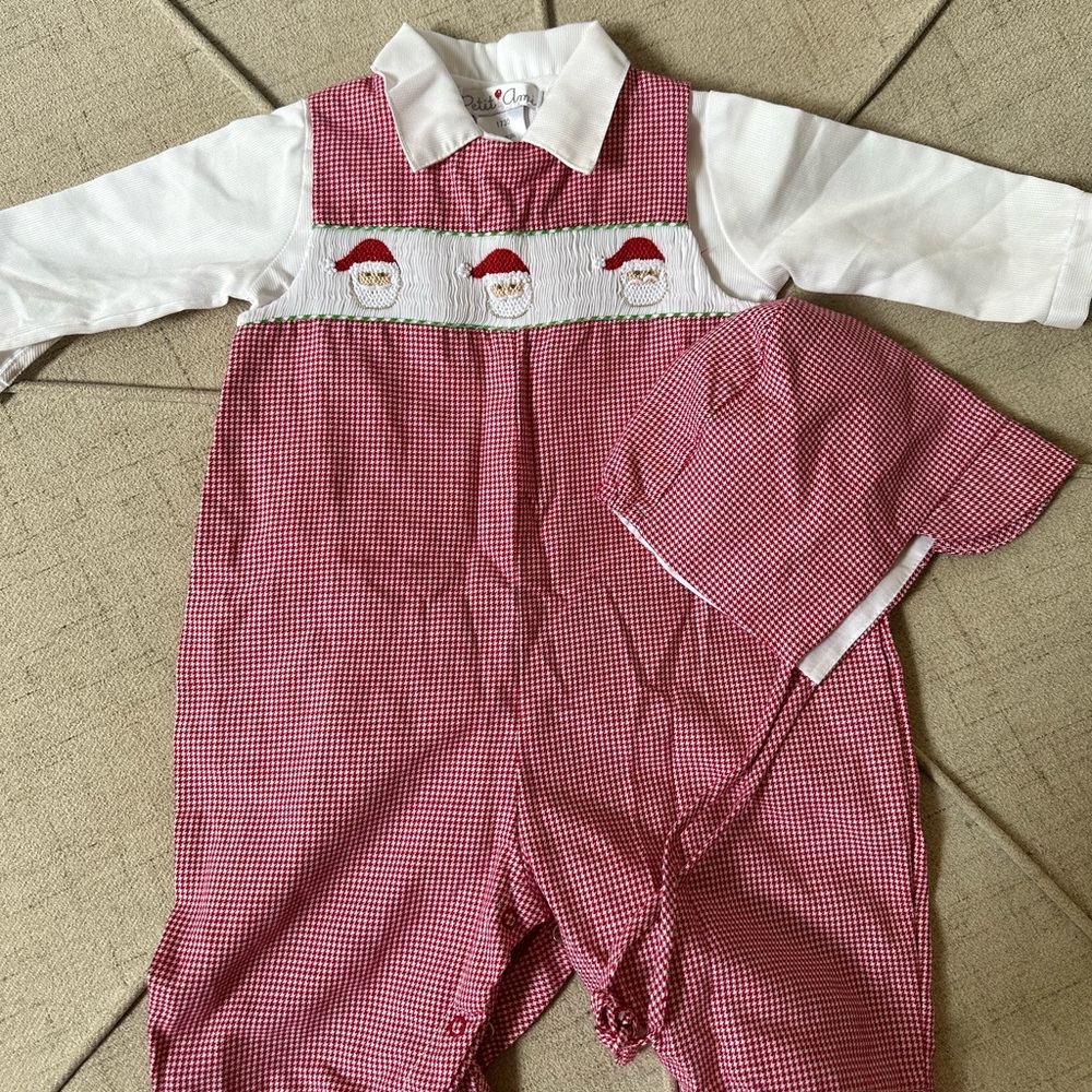 Petit Ami smocked Christmas Jon Jon